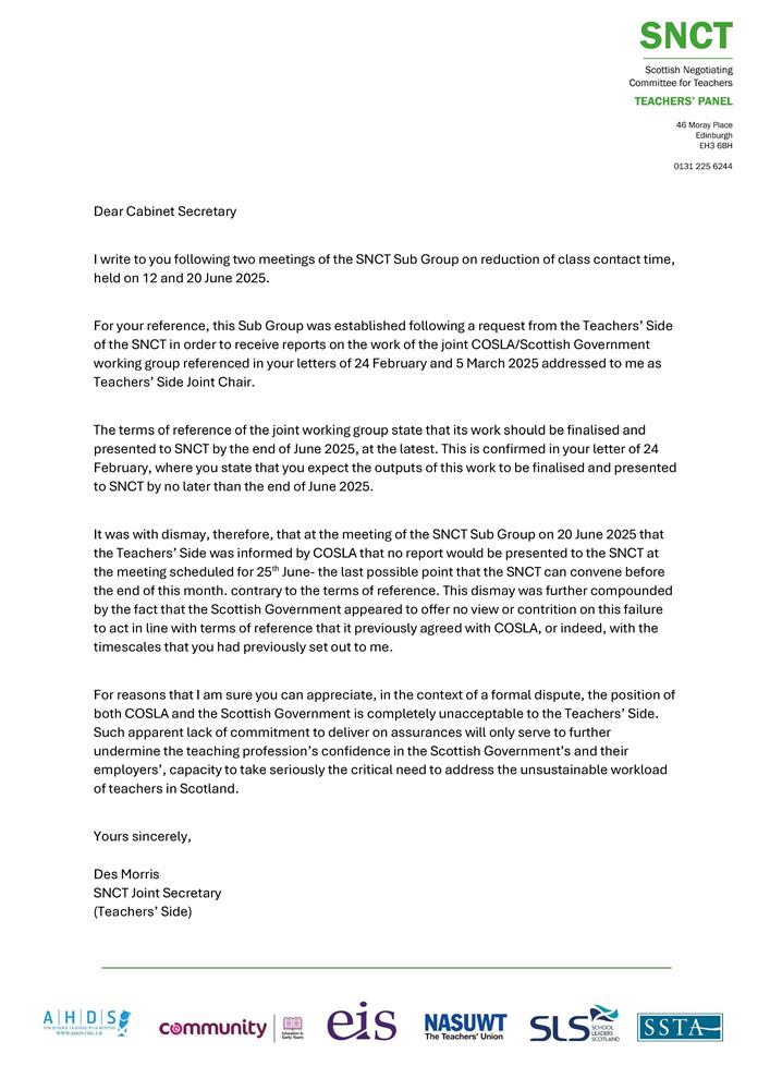 Letter from the Cabinet Secretary